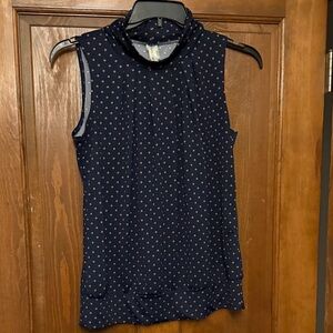 PerSeption Concept Navy and Gold Sleeveless Blouse